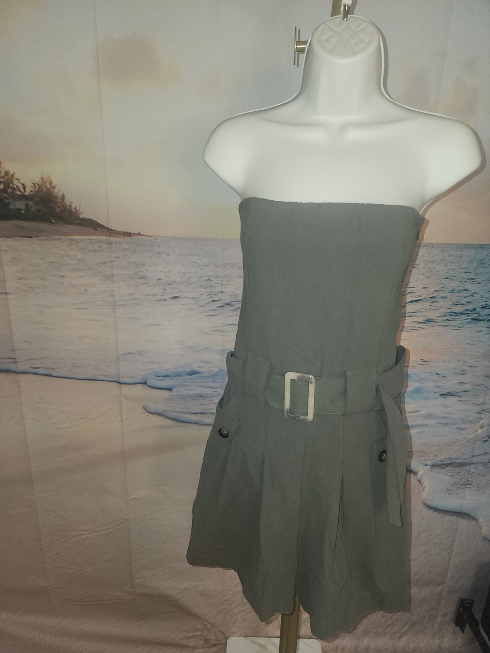 bishop + young Olive Strapless Belted Romper